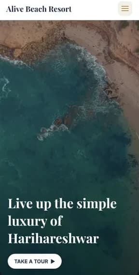 Alive Beach Resort mobile website by Create My Site