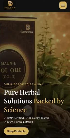 Daffodils Herbals mobile website by Create My Site
