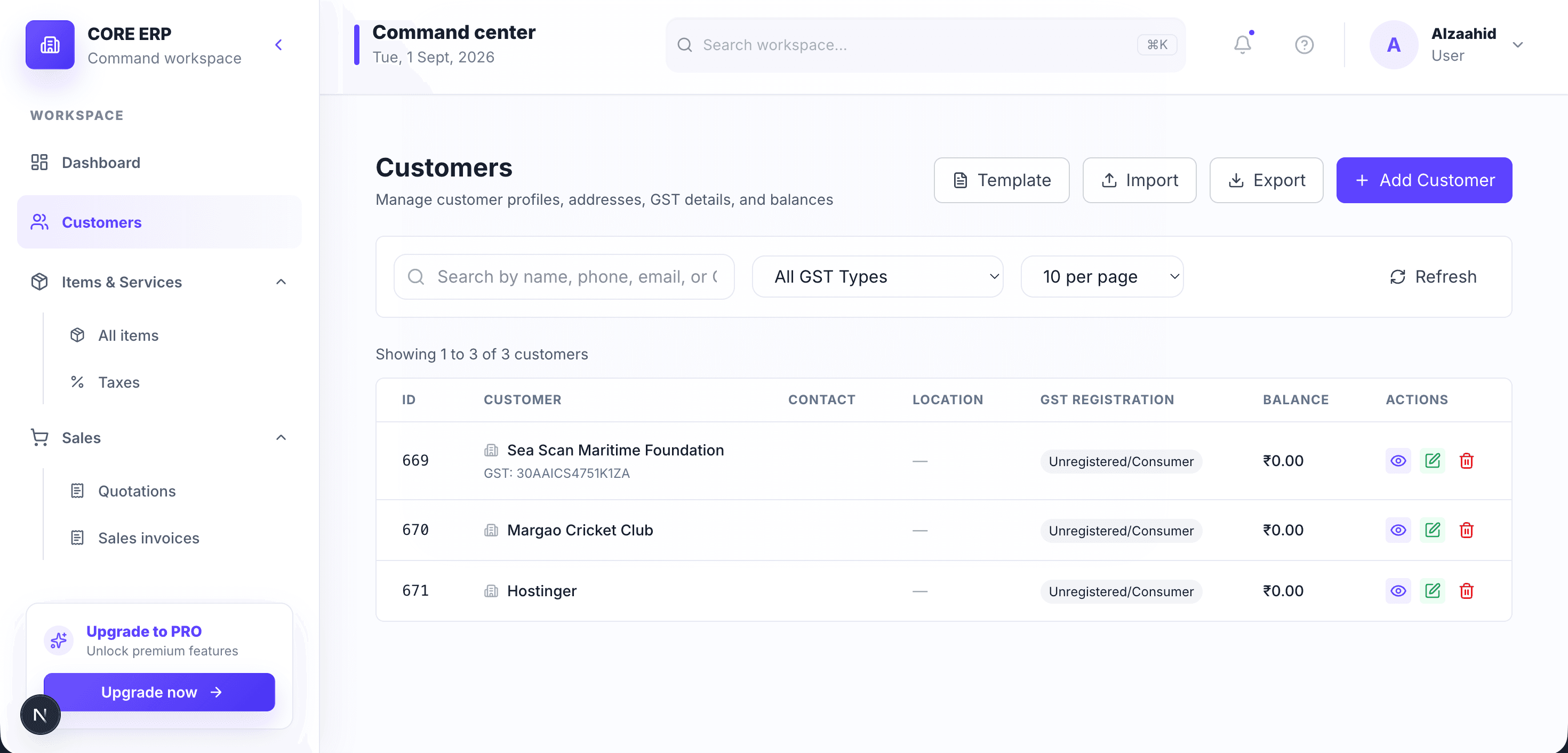 Customer management