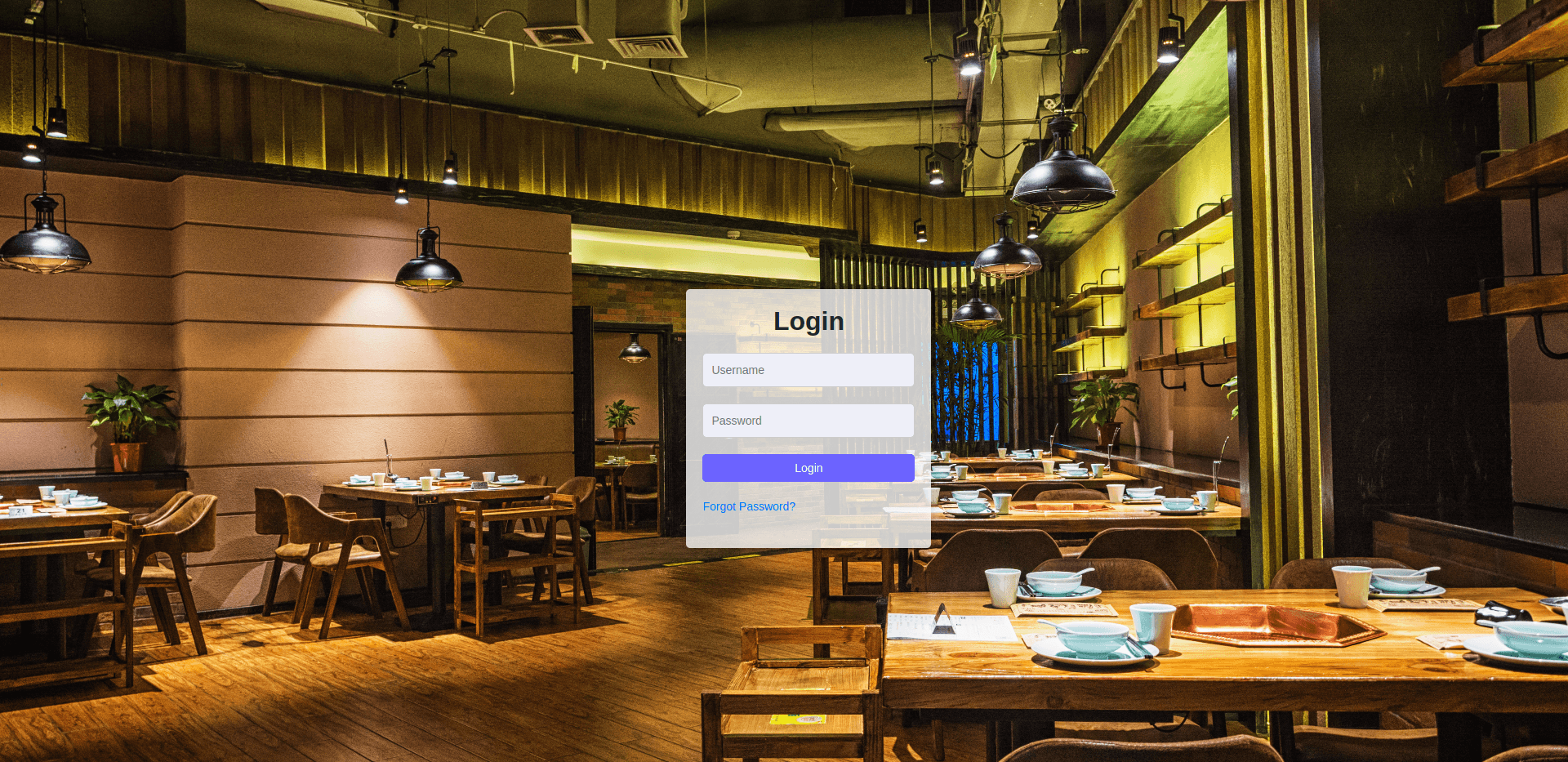 Restaurant Management Software interface