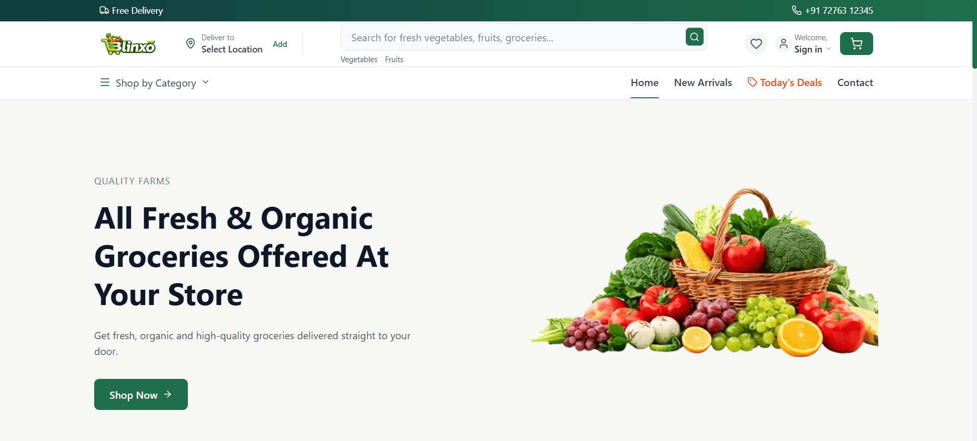 Blinxo – Online Grocery & Wholesale Vegetable Delivery Platform