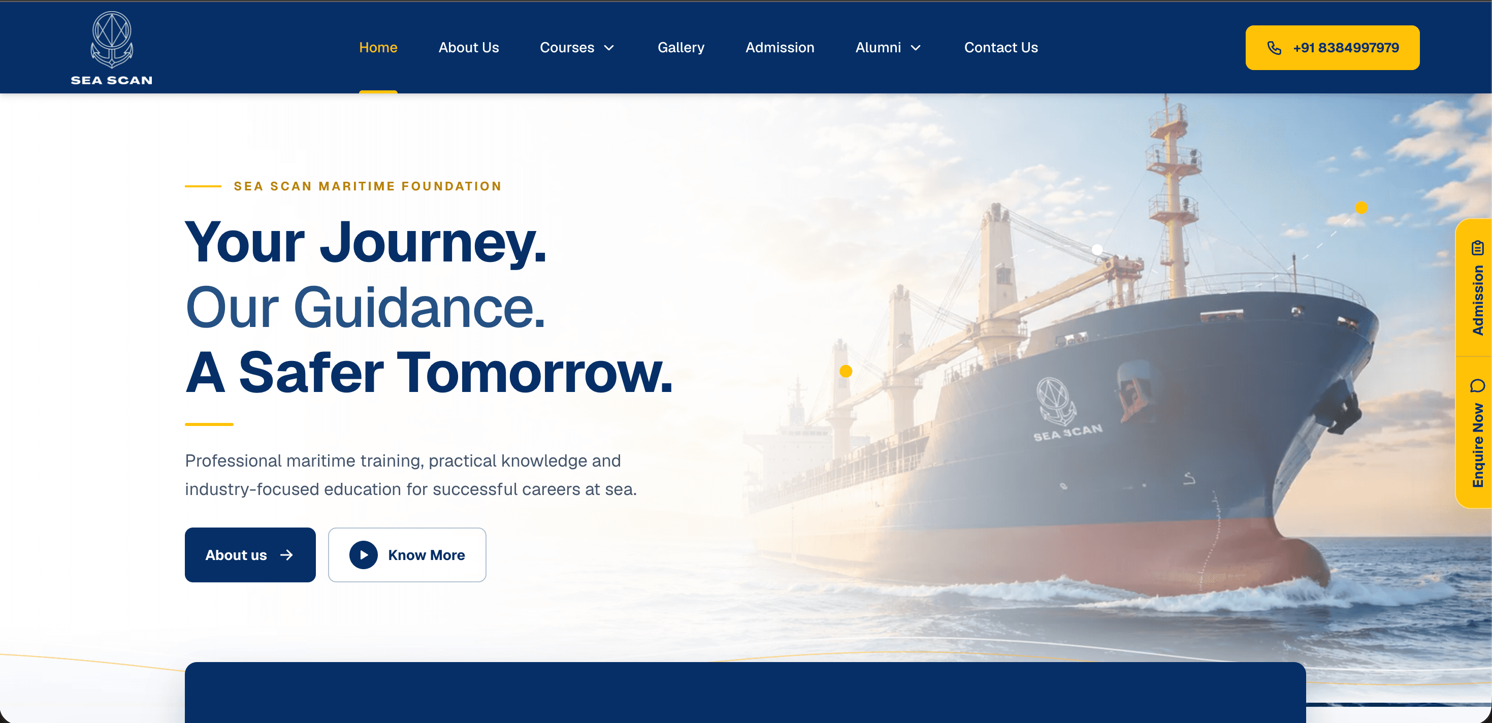 Sea Scan Maritime Foundation website shown in a desktop browser mockup