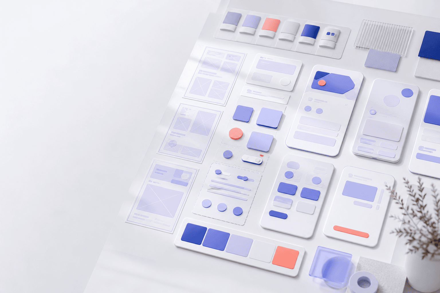 UI and design-system workspace with app screens and components
