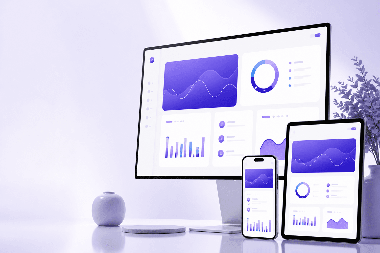 Responsive business website displayed across multiple devices