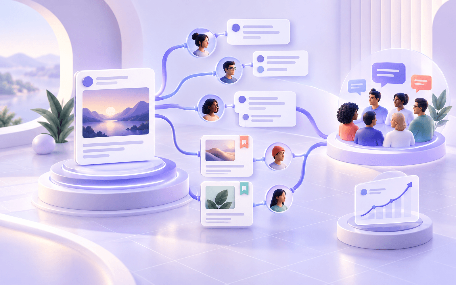 Strategic social content connecting individual audience members into an engaged brand community