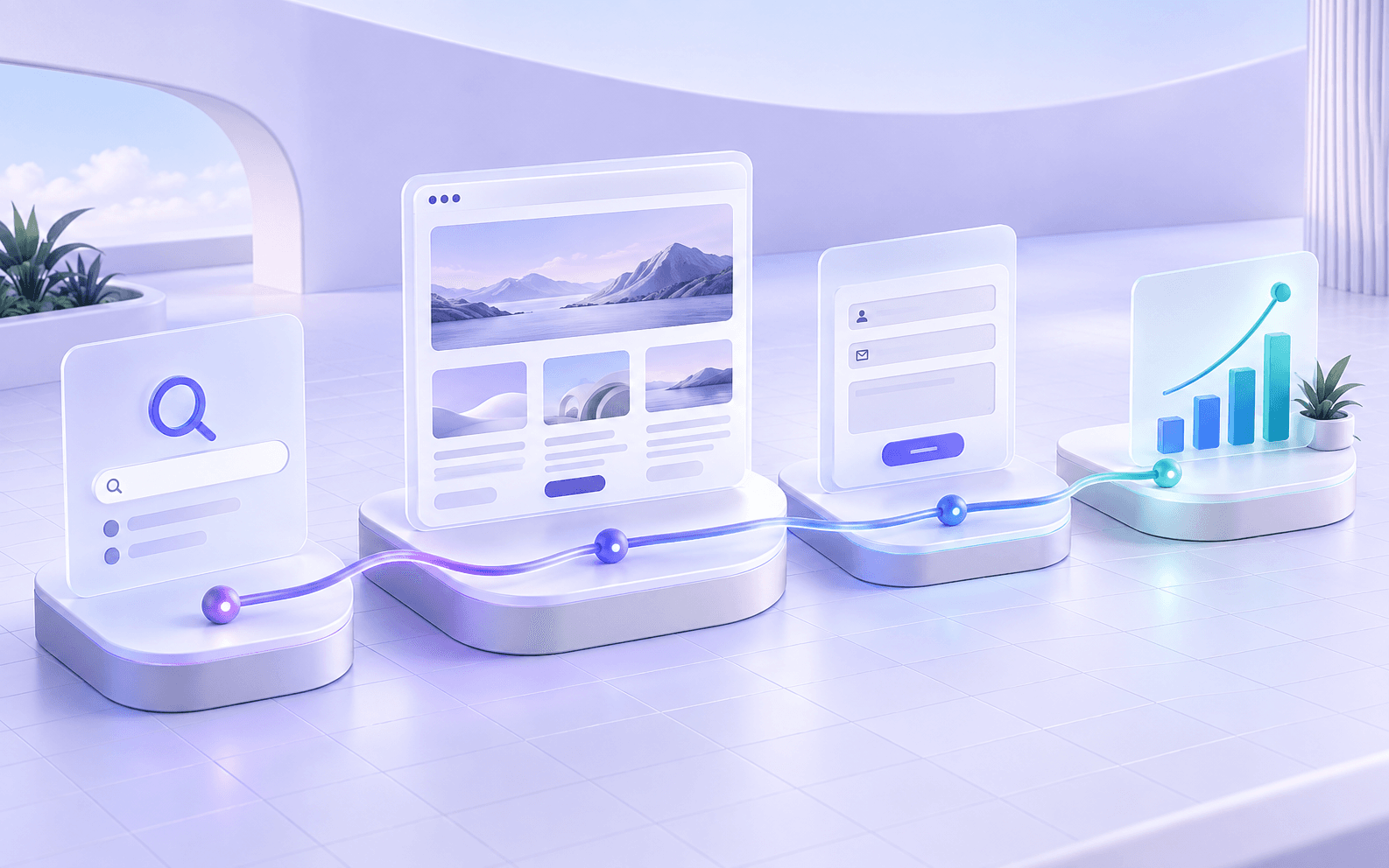 A connected customer journey from search discovery through a website enquiry to business growth