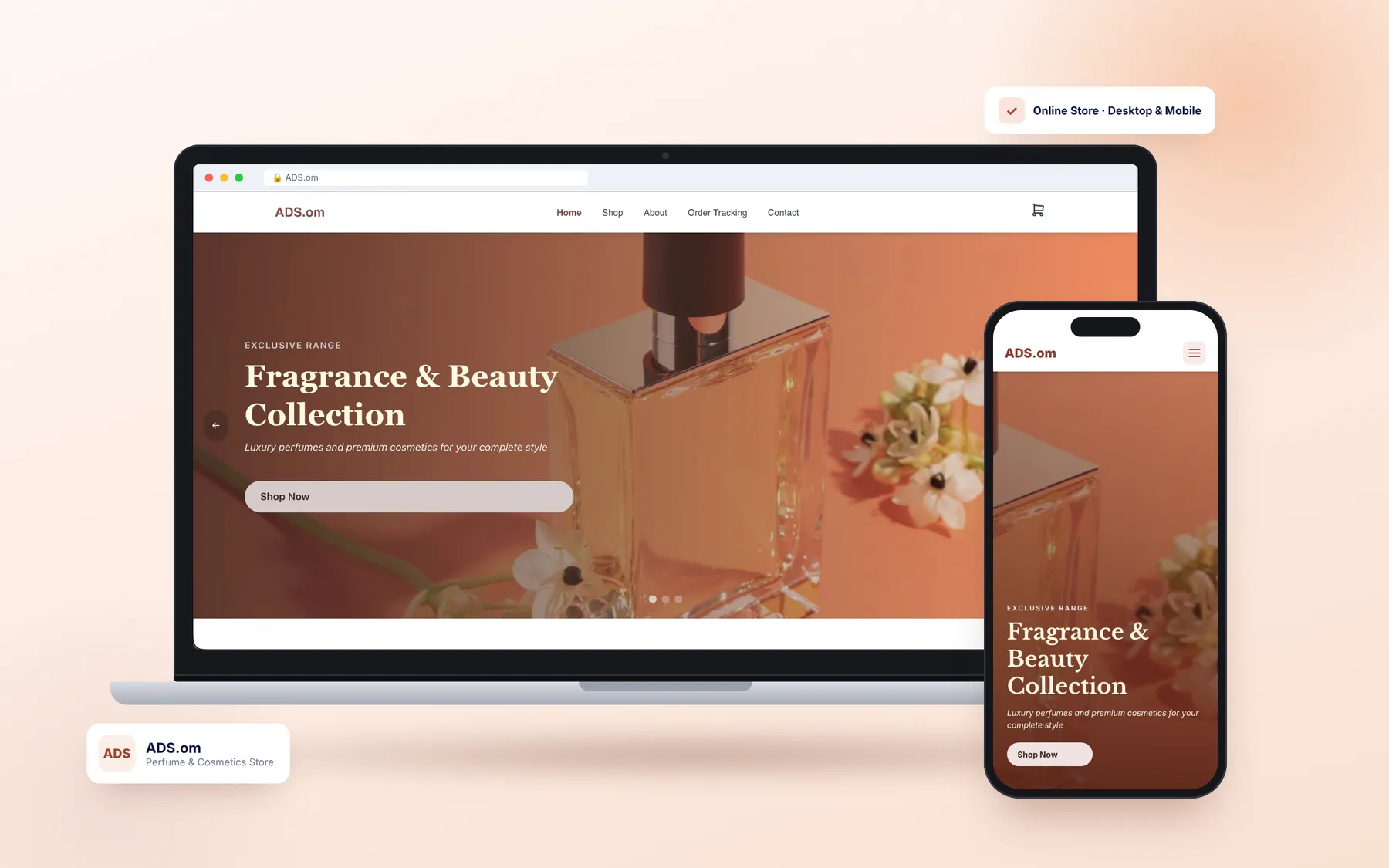 Ads.om — Perfume & Cosmetics Store on desktop and mobile