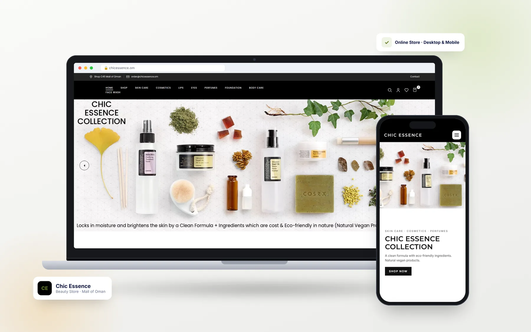 ChicEssence Oman — Beauty Store · Mall of Oman on desktop and mobile
