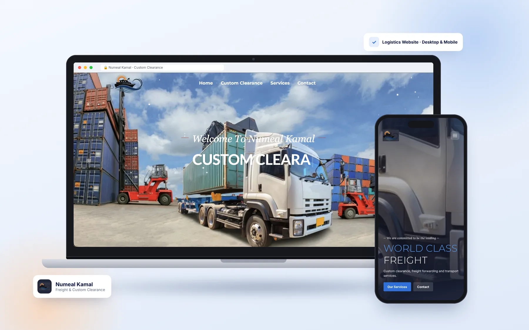 Numeal Kamal — Freight & Customs Clearance · Dubai on desktop and mobile