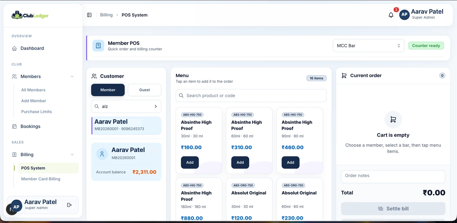 ClubLedger serve members and keep accounts together