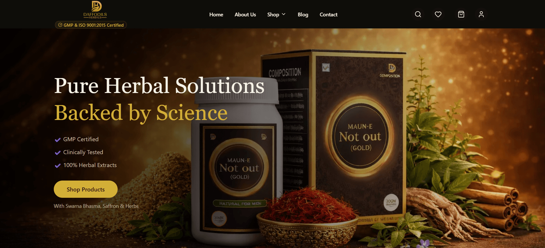 Daffodils Herbals – E-commerce Pharma & Herbal Website website project by Create My Site