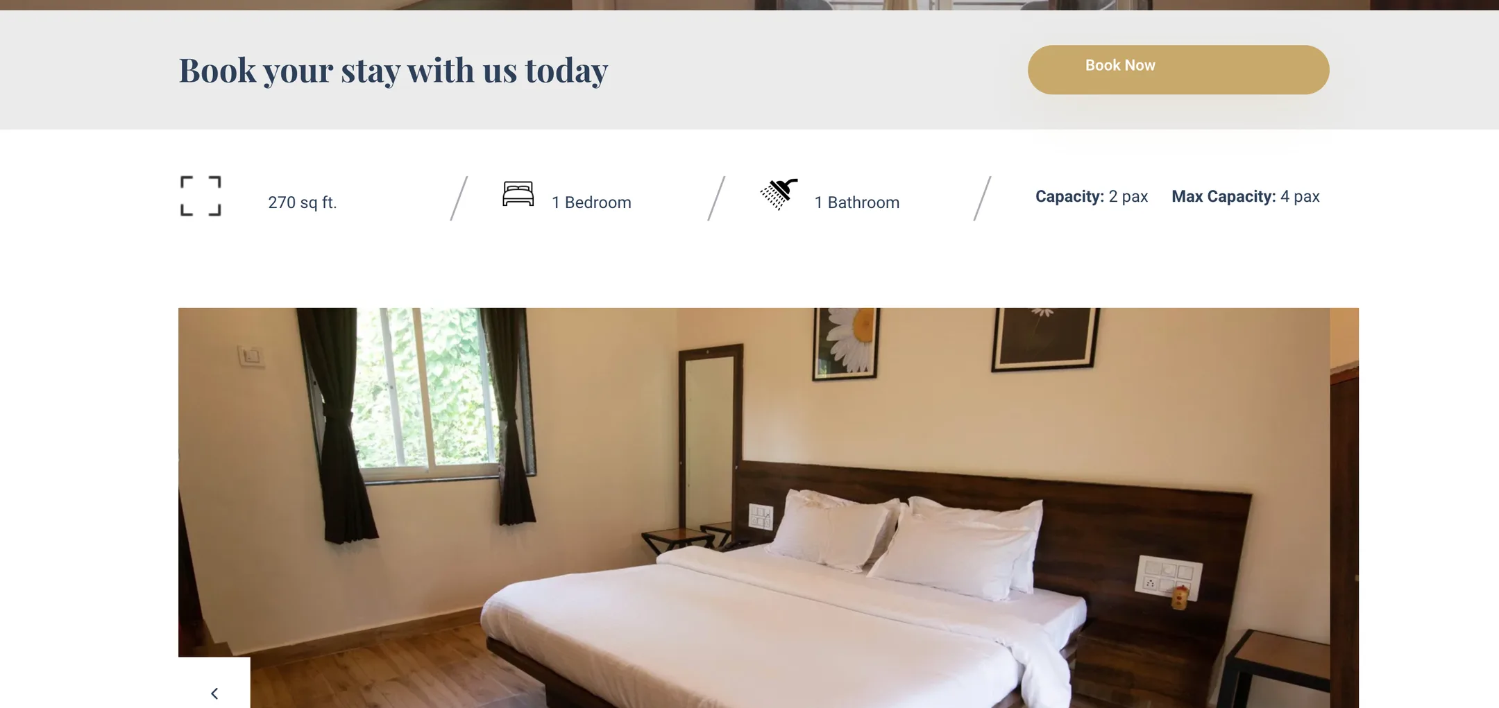 Alive Beach Resort book your stay: Size, bedrooms, bathrooms and capacity at a glance, a photo gallery and a Book Now button always close by.