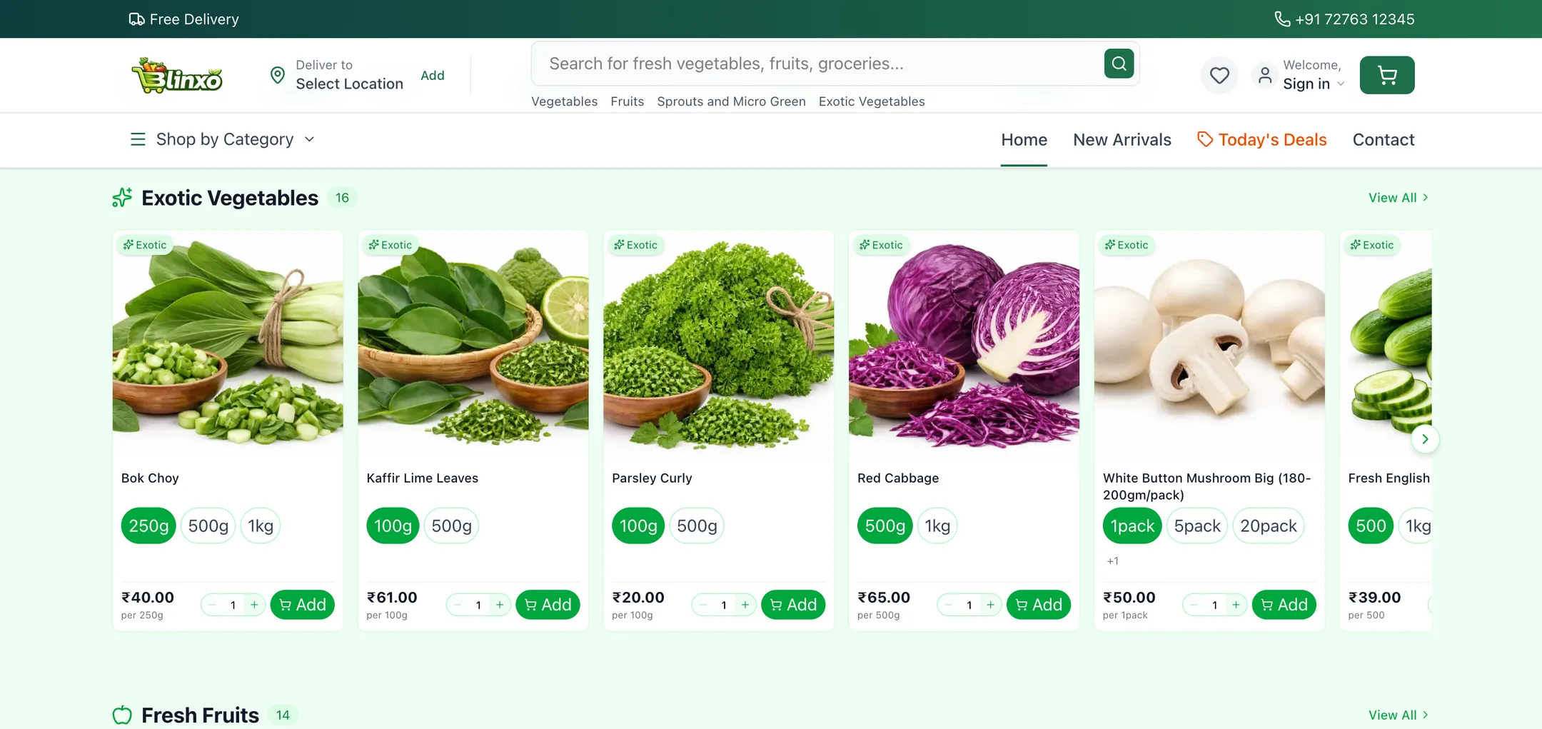 Blinxo exotic vegetables: Bok choy, kaffir lime leaves, parsley and more for hotel and restaurant kitchens.