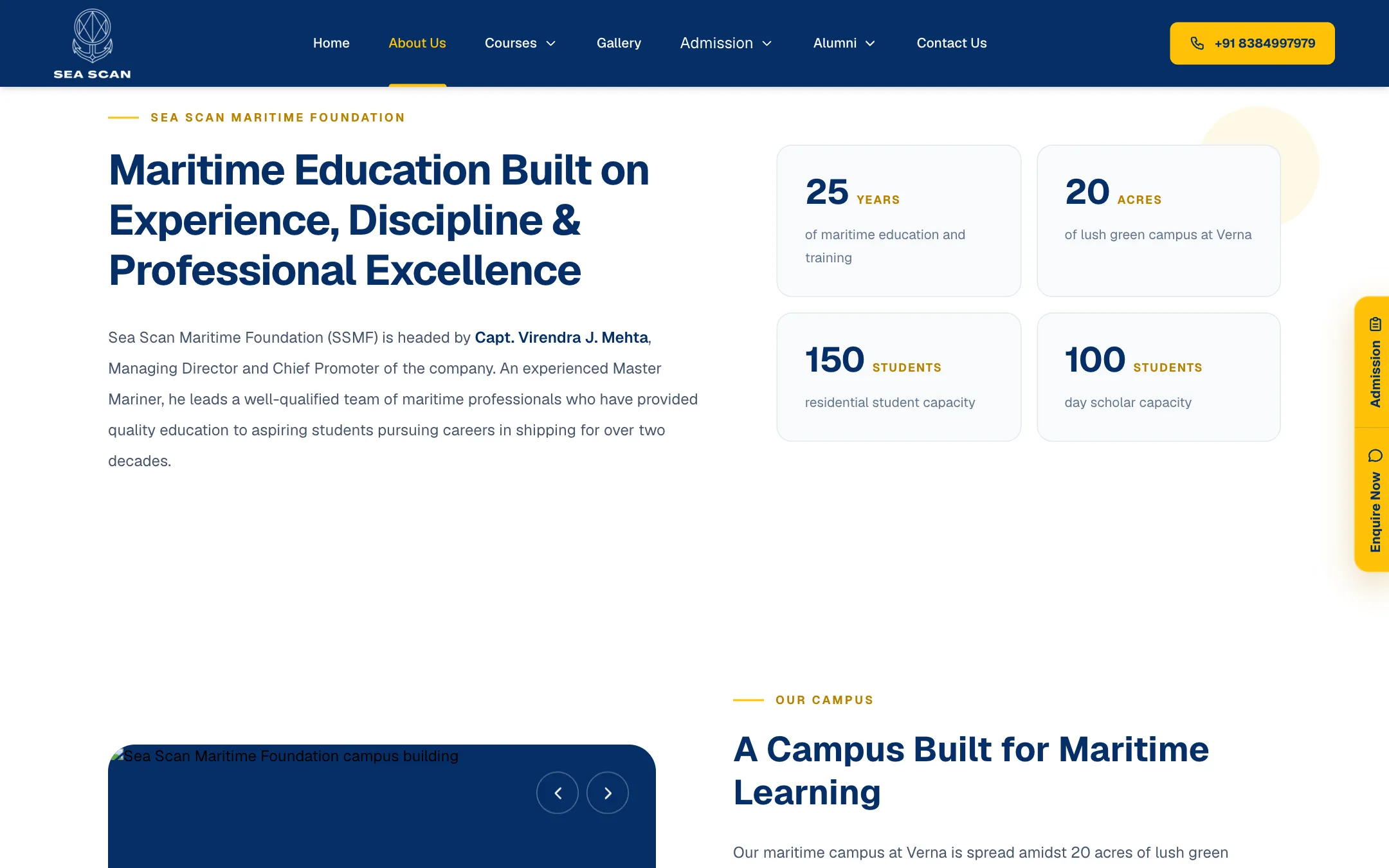 Sea Scan Maritime Foundation about the foundation: Leadership, two decades of history and campus capacity, told at a glance.