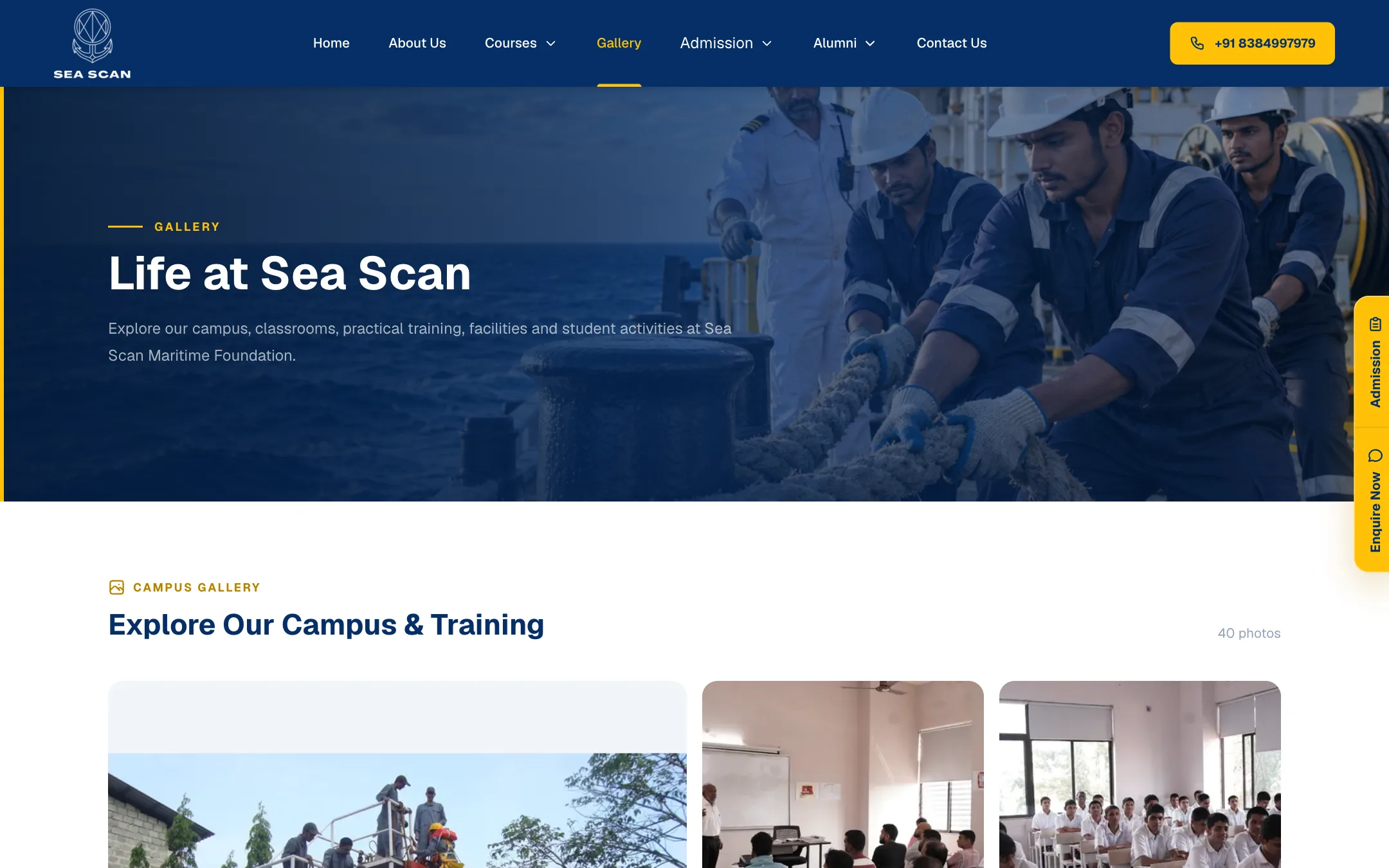 Sea Scan Maritime Foundation gallery: Campus, classroom and practical-training photography in a browsable gallery.