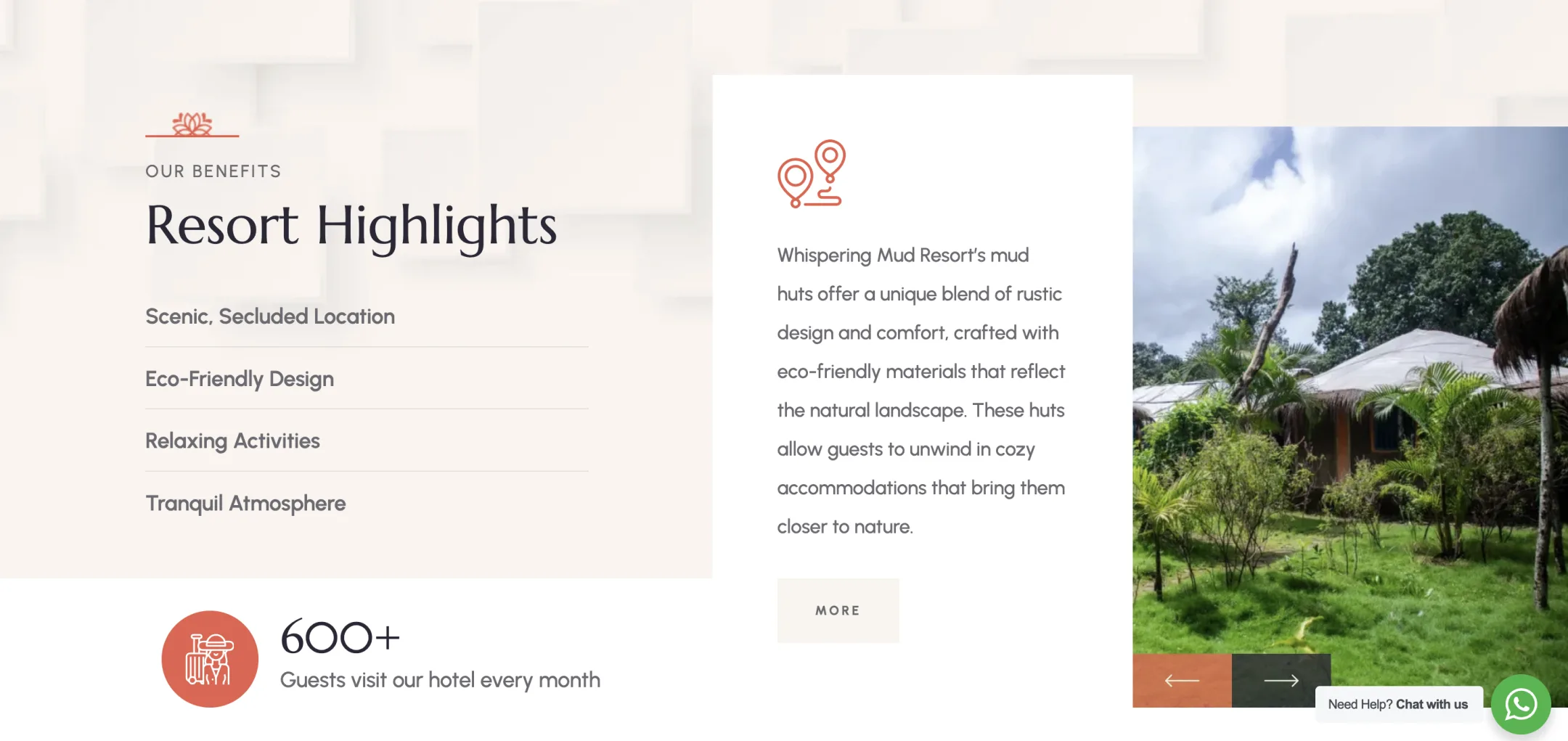 WMR Goa resort highlights: A secluded, eco-friendly and tranquil stay, told beside the story of the mud huts and a slider of the cottages.